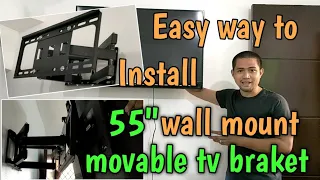 Installation of 55" Wall mount moveable TV Bracket /V80 | FAJ Curan Vlogs
