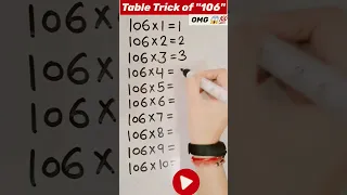 Short Trick😱💯🔥 Table of "106" | Table of "106" | #shorts #youtubeshorts #mathstricks #table#tricks