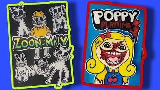 DIY🦓ZOONOMALY ZOOKEEPER MONSTER🐼 Vs POPPY PLAYTIME CHAPTER 3🐱GAME BOOK😈😱Game Book Battle,Horror Game