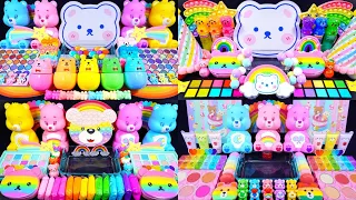 [1Hour video]Cute Bear Series Slime! Mixing Makeup into clear slime! 🌈ASMR🌈#satisfying #슬라임 (305)