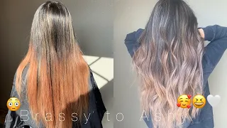 Color correction fixing Brassy orange/red hair | Fanola | Redken shades EQ