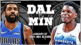Dallas Mavericks vs Minnesota Timberwolves Full Game Highlights | Jan 7 | 2024 NBA Season