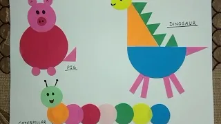 Animals using different shapes/Paper craft idea/Making animals with mathematical shapes