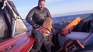 mero de 22 y 15 kilos del pescador Javier Camacho del equipo Mares