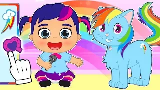 BABY PETS 🌈 Kira and Max Dress up as a Rainbow Pony Character | Educational Videos for Children