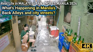 EXPLORING the BACK ALLEYS and CITY STREETS of MANILA on FOOT | Walk in Malate to San Andres Manila