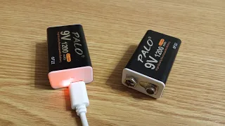 Krona-battery PALO 9V 1200 mah 6F22 Li-Ion from Aliexpress. Full review and test.