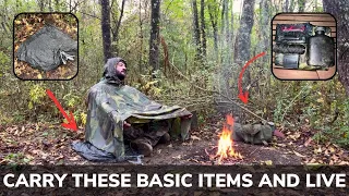 Solo Overnight Using a Barebones Basic Kit to Stay Alive in the Woods