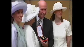 Bobby Charlton receives his Knighthood in 1994