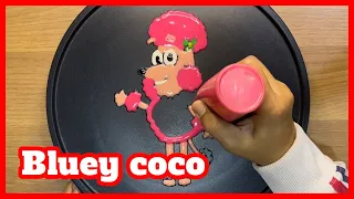 Bluey Coco, Pancake Art, Dog Cartoon I Rainbow Pancake Art