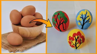 DIY Egg Shell Art / Egg Painting ideas / Acrylic painting | Easy Craft Ideas