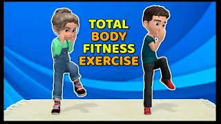 12-MIN TOTAL BODY FITNESS EXERCISE FOR KIDS