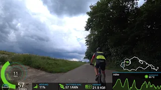 100 minute Cycling Workout Tour de Thunder🌩 with Cadence and Speed Display 4K