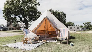 BELL TENT GLAMPING IN DORSET | We take the 4m bell tent to a campsite