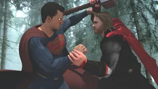 Superman vs Thor Full Movie Fight battle clip Marvel vs DC god of love and thunder vs Man of Steel