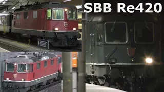 SBB Re 4/4 II oder Re 420 alte E-Loks old electric locomotives in Basel Schweizerische Bundesbahnen