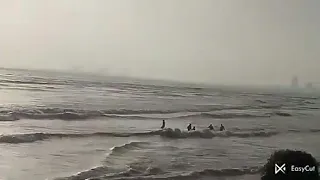 Dangerous waves at Paradise point at Karachi