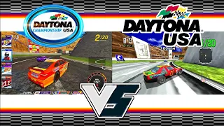 Daytona Championship USA VS Daytona USA - (Split Screen) Dinosaur Canyon