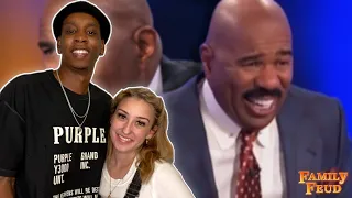 10 FAMILY FEUD PODIUM ANSWERS & MOMENTS Steve Harvey Got Confused Or Laughed Over! REACTION