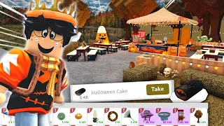 building a BLOXBURG FALL FAIR FESTIVAL STALL and SMALL UPDATE...