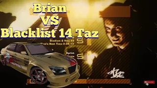 NFS MW | Brian O' Conner vs Taz Blacklist 14. Journey To Unlocking His Cars. #gaming #paulwalker