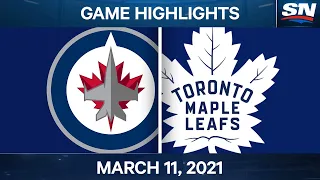 NHL Game Highlights | Jets vs. Maple Leafs – Mar. 11, 2021