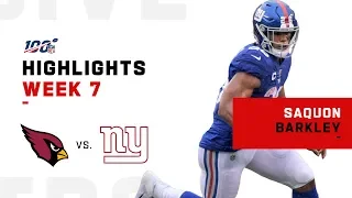 Saquon Barkley Scores 1 TD in Return from Injury | NFL 2019 Highlights