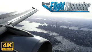 (4K 60fps) Microsoft Flight Simulator 2020 *INSANE GRAPHICS* NEW YORK Visual Approach In The A320