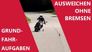 Ausweichen ohne Bremsen! Grundfahraufgaben Motorrad Führerschein