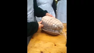 Culatello preparation done by the Maestro,  Massimo Spigaroli at Antica Corta Pallavicina.