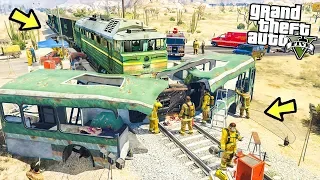 Жесткая авария! Русский поезд разорвал автобус пополам! Есть выжившие - реальная жизнь в гта 5 gta 5