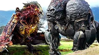 Gorila de metal vs. Águila de hierro | Transformers: El Despertar De Las Bestias | Clip en Español