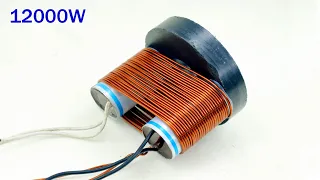 Ac Copper coil magnet 12000W Free Electricity 220V Capacitor Light bulb Machine generator idea