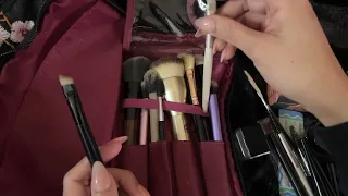 ASMR Rummaging & Organizing Makeup Bag  | No Talking