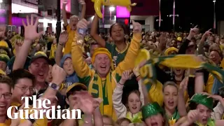 Fans erupt as Matildas win epic penalty shootout over France in World Cup nail-biter