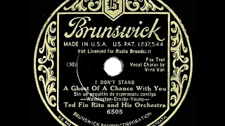 1933 Ted Fio Rito - (I Don’t Stand) A Ghost Of A Chance With You (Vera Van, vocal)