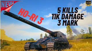 WOT - HO-RI 3 5 KILLS 11K DAMAGE 3 MARK ACE TANKER - World Of Tanks