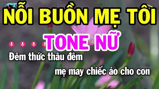 Karaoke Nỗi Buồn Mẹ Tôi Tone Nữ ( F#m ) Nhạc Sống Beat Mới 2023 | Karaoke Bách Hóa