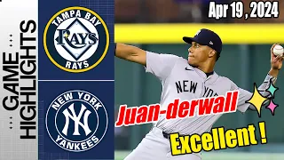 New York Yankees vs TB Rays [Highlights] April 19, 2024 | Here's Juan-derwall ! What a catch !