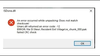 ISDone.dll Error ,  Unarc.dll returned Error Code -12 FIX.