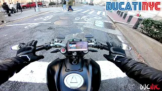 SPEED WOBBLE on Brooklyn Bridge | SPICY StreetFighter Ride in Manhattan | Ducati NYC Vlog v1398