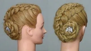 Плетение кос. Вечерняя прическа. Tutorial: Braided Hairstyle