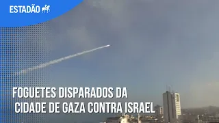 Foguetes disparados da Cidade de Gaza contra Israel