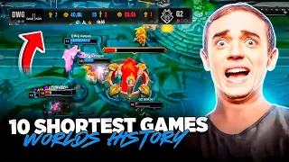 10 Shortest Games in WORLDS History! | LoL Esports