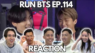 Run BTS! EP.114 {League Of Number} BTS & T1 REACTION!!
