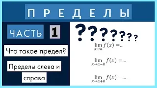 Limits Part 1. What is a limit? Right-side and left-side limits.