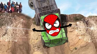 Monster Truck Driving Fails On Dangerous Road | 8x8 Off Road Truck Trial | Doodles Life