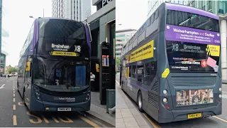 🚌🌟 Express Journey: X8 from Birmingham to Wolverhampton | Full Bus Tour 🏙️