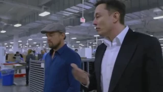 Tesla Gigafactory - Elon Musk and Leonardo DiCaprio - Screenshot from Before the Flood