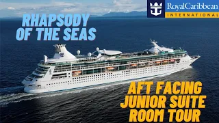 Royal Caribbean Rhapsody of the Seas Aft-Facing Ocean View Balcony Junior Suite Stateroom Tour